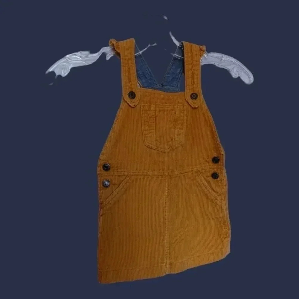 -Gap corduroy girl overall dress mustard color size 4